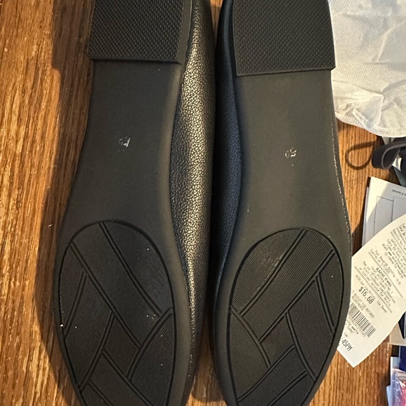 Womens Size 16 Black PU Leather Flats - Picture 5 of 5